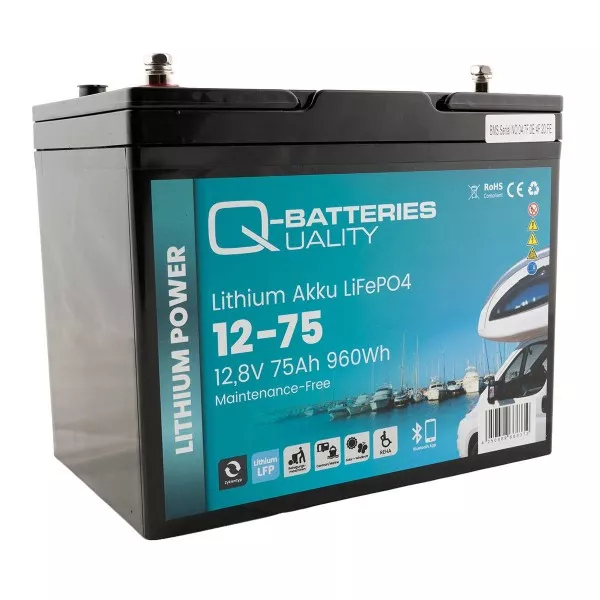 Batterie Lithium Q-Batteries Akku LifePO4 12-75 12,8V 75Ah avec Bluetooth_0