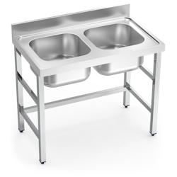 FRICOSMOS-Évier avec support 2C 1400x700x850 mm. Dimensions du godet 600x500x300 mm. - inox 8434029617000_0