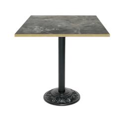 Restootab - Table style bistrot 70x70cm pierre metallisee chants laiton - gris TB-VRS-7070M-P.METAL-LAI_0