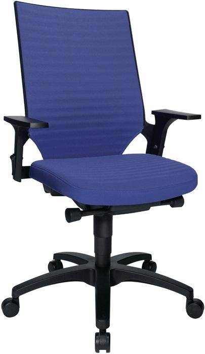 Chaise de bureau pivotante avec technique auto-synchrone bleu 420-550 mm avec accoudoir capacité charge 110 kg TOPSTAR_0