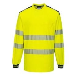 Portwest - T-Shirt PW3 manches longues HV - T185 Jaune / Bleu Marine Taille S - S 5036108303915_0