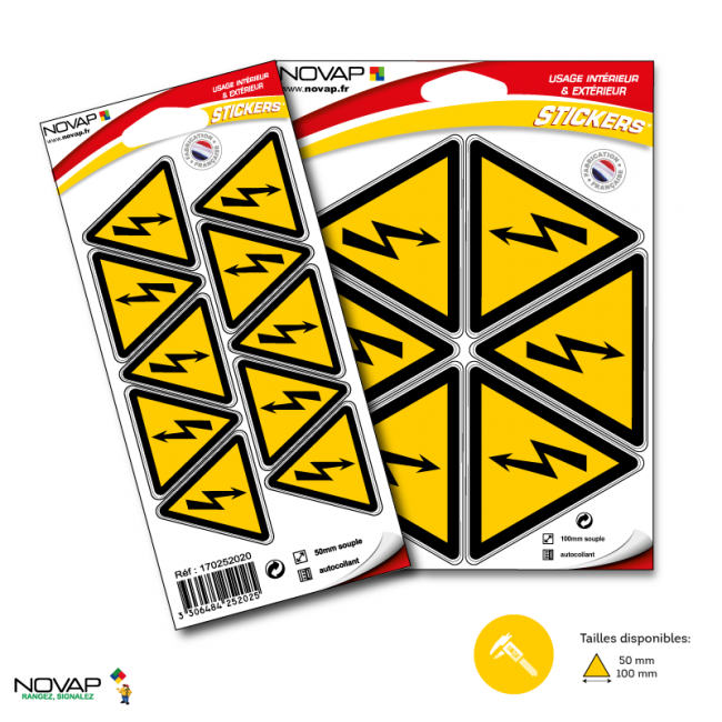 Planches de 10 panneaux adhésifs triangles 50x50x50 mm dangers - PADTPN-NV01/DGEQ_0