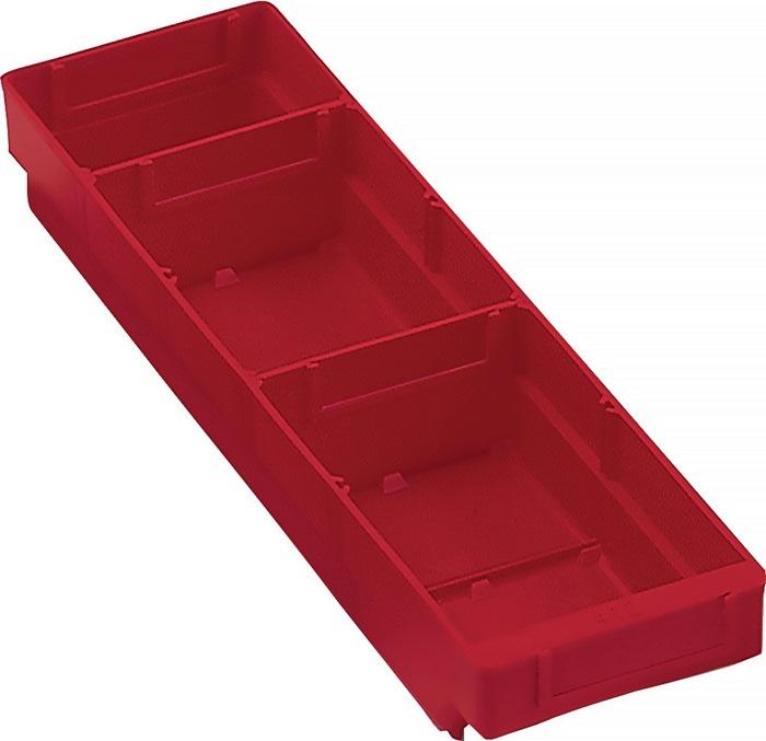 Boîte pour étagère L400xl120xH65mm rouge polypropylène RASTERPLAN_0