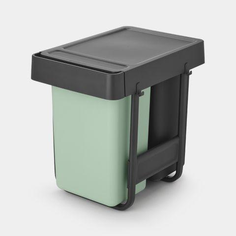 Poubelles encastrables Brabantia Sort & Go - 2 x 15 Litres - Dark Grey - Tri des déchets discret_0