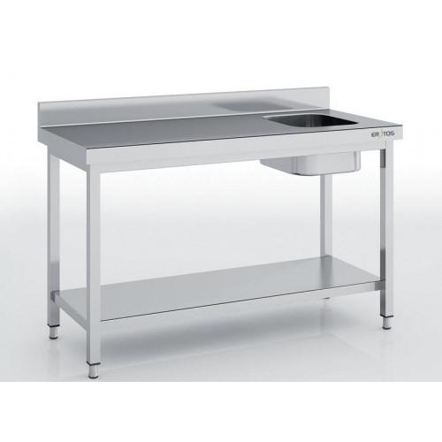 Table de chef en inox 1500x600x600 avec bac à droite - MCCD60-150DE_0