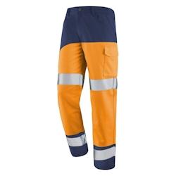 Cepovett - Pantalon de travail Fluo SAFE XP Orange / Bleu Marine Taille S - S 3603624553548_0