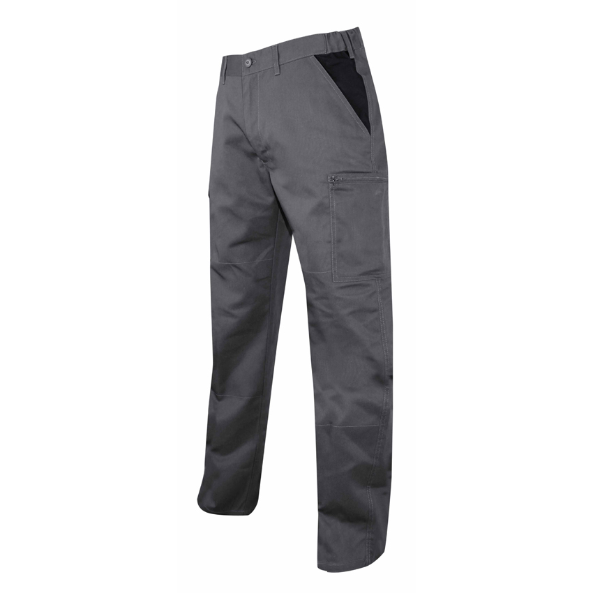 Pantalon multipoches PERCEUSE 65%Polyester 35%Coton 245g (Gris/Noir) - PCP274-36 - LMA_0
