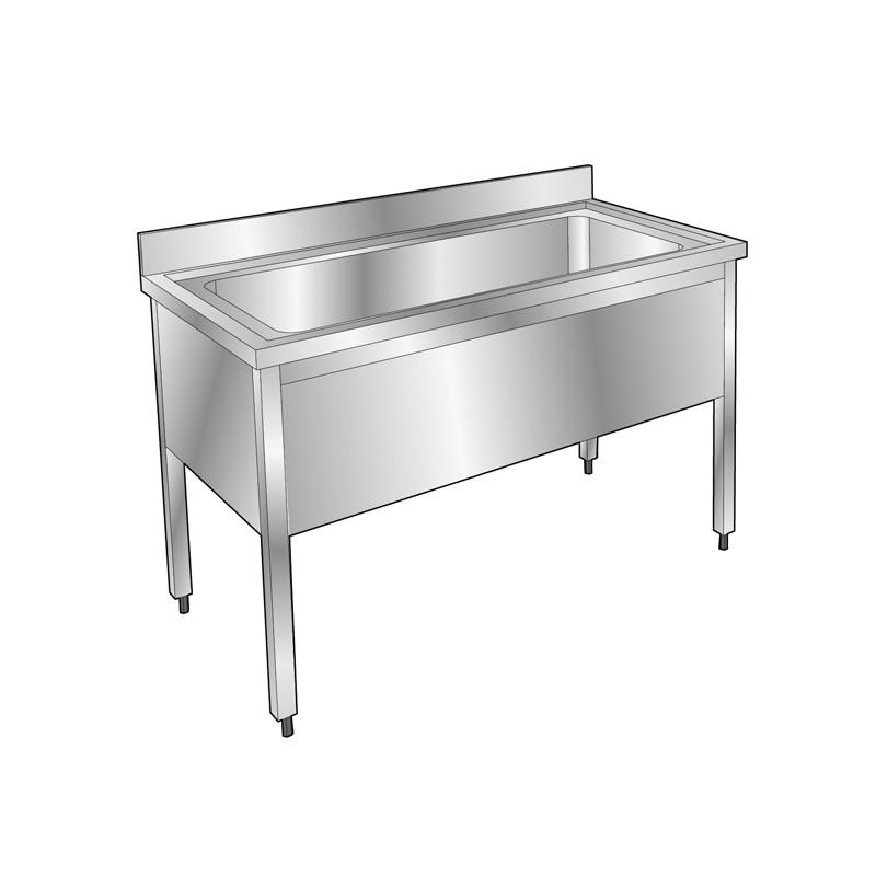 Plonge pâtissière inox - 1 bac - profondeur 700 mm longueur (mm) - 1600 - PGGN16T_0