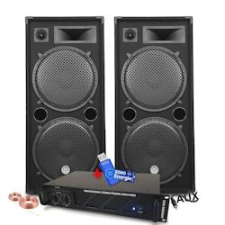 Pack Sono Ibiza Sound 7000W Total 2 Enceintes Bm Sonic 2000W - Ampli ventilé 3000W - Câbles - Mariage, Salle des fêtes DJ Soirée - 3666638043238_0