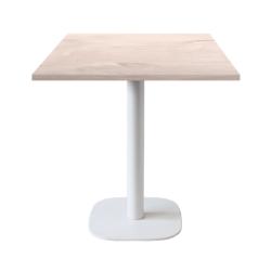 Restootab - Table 70x70cm - modèle Round pied blanc chêne bosco - marron fonte 3760371511136_0