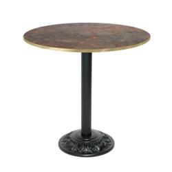 Restootab - Table style bistrot Ø70cm rouille underground chants laiton - marron TB-VRS-R70M-UND.ROU-LAI_0