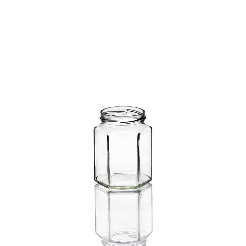 20 Bocaux en verre 285 ml Twist Off 63 mm Hexagonal (Capsules non comprises) - WJ000167_0