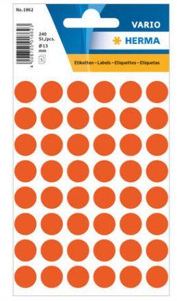 Étiquette universelle, ø 13 mm, rondes, rouges - 1862_0