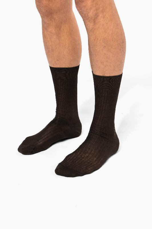 Chaussettes coton rib 4x2 fil d'écosse homme -  Réf: PK801_0