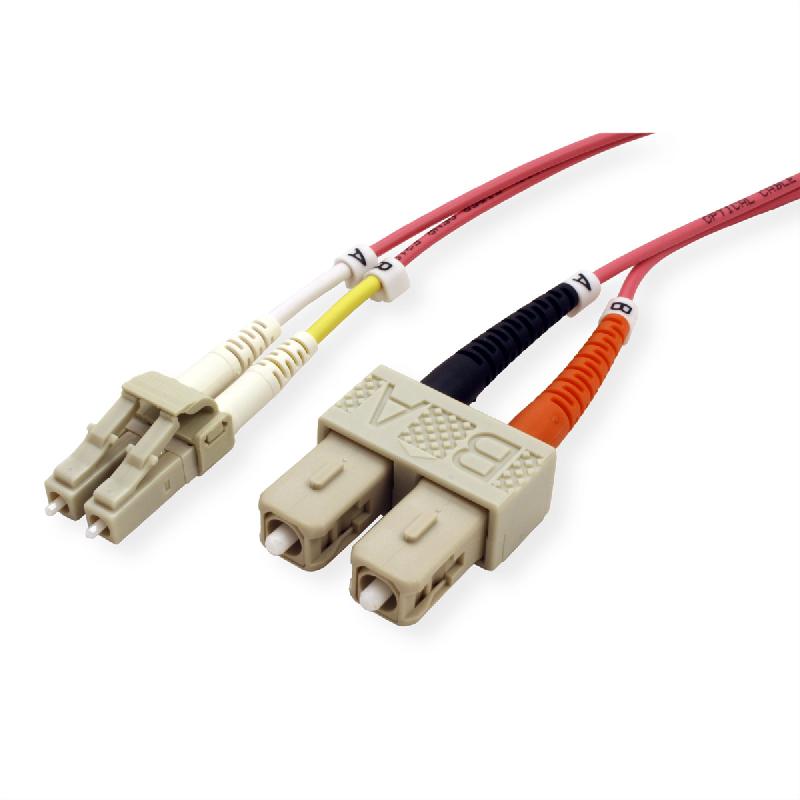 Câble FO duplex 50/125µm OM4 LC/SC, 1 m_0