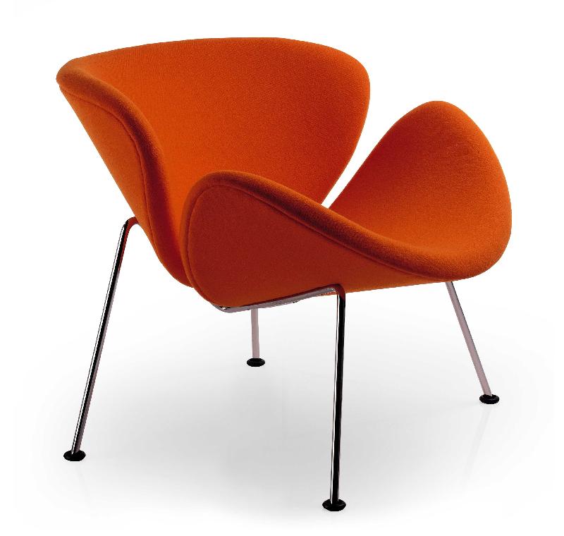 ORANGE SLICE / FAUTEUIL DESIGN 4 PIEDS TISSU ORANGE_0