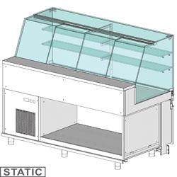 Comptoir vitrine en et gn, vitre haute, statique metrika line dimension : 1700x890xh1352 - SA17X_0