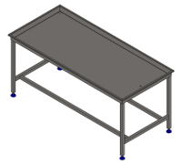 Table de poussage inox - 18151 - Norme NF EN 1.4301/1.4307 - Dimensions 1838x838x900 mm_0