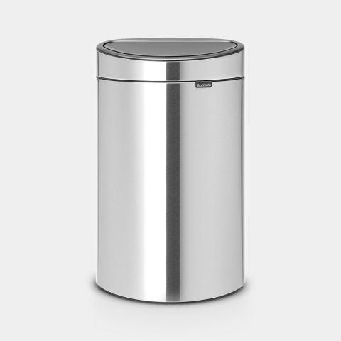 Poubelle Touch Bin New Recycle - 23 + 10 litres - Matt Steel Fingerprint Proof - Idéale pour trier les déchets_0