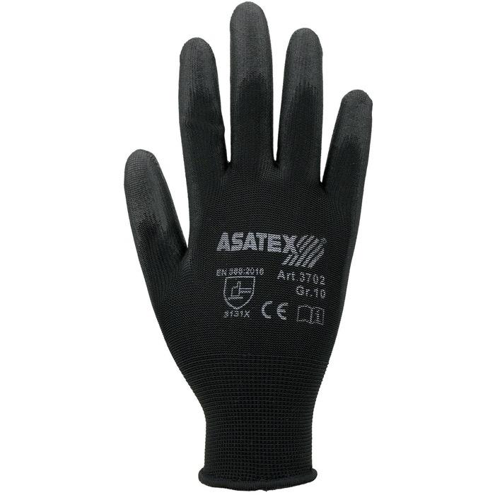 Gant taille 8 noir EN 388 catégorie EPI II nylon avec polyuréthane ASATEX_0