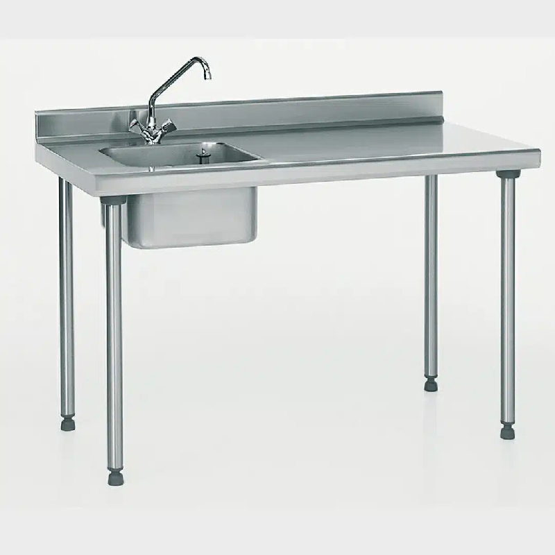 Table du chef TS 15N soudée avec robinet à dosseret largeur 700 mm bac à gauche L 400 x P 400 x H 250 mm (Longueur, mm: 1600 Réf-404855-44)_0