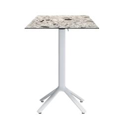 Restootab - Table haute pliable Nemo blanche pour extérieur galets gris 60x60 - gris TB-NEMFF1-6060C-CEPP_0