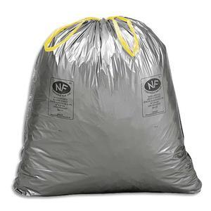 Boîte de 100 sacs poubelles à liens coulissants standards 50 litres 28 microns_0