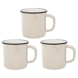 O.K. International Tasses en émail coloré Classic x 3 crème - 3700866351328_0