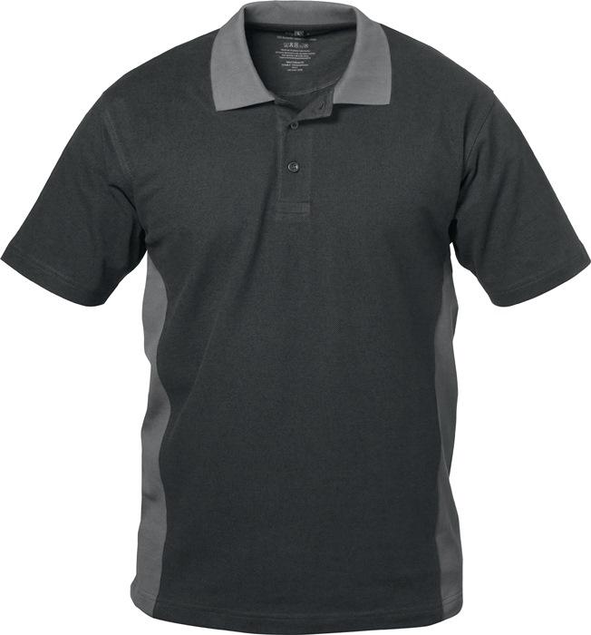 Polo Sevilla taille M noir/gris 50 % coton / 50 % PES ELYSEE_0