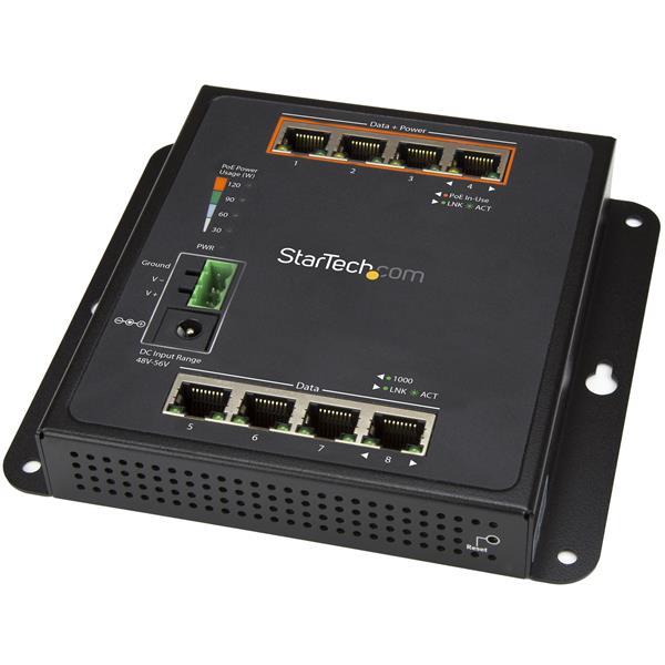 StarTech.Com Switch Gigabit Ethernet géré à 8 ports (4 PoE+) - Fixation murale et accès en façade_0