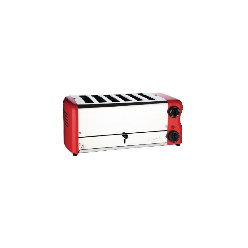 Grille-pain inox 6 fentes, rouge, 2600 W, 220 V - MONO_0