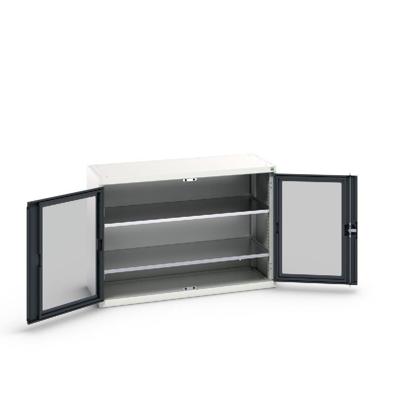 Armoire Verso Portes Transparentes avec 2 tablettes_0