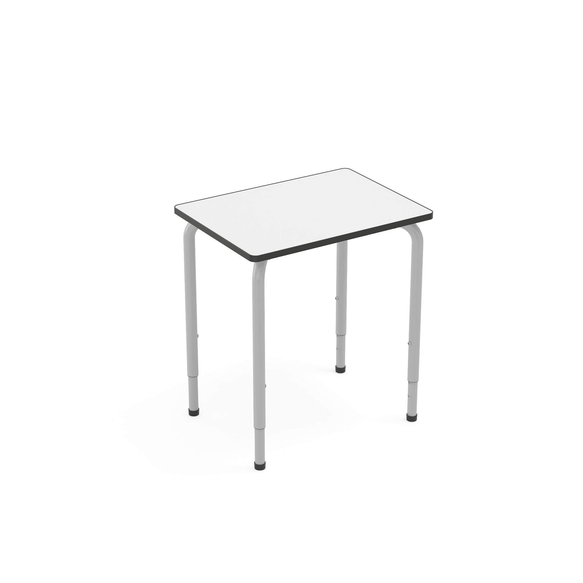 Table d'école rectangulaire Square - structure métallique et finition blanche_0