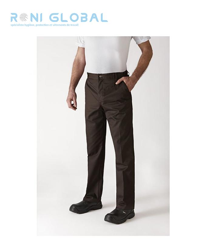 PANTALON DE CUISINE UNISEXE EN POLYESTER ET COTON AVEC CEINTURE ÉLASTIQUE CÔTÉS ET 3 POCHES - TIMEO ROBUR_0