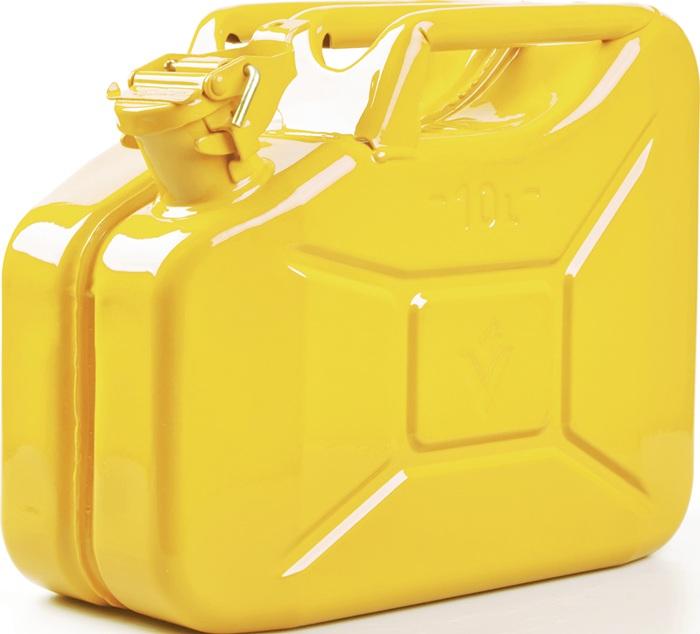 Bidon pour carburant contenu 10 l Jaune zinc RAL 1018 tôle d'acier L345xl165xH275mm VALPRO_0