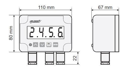 Indicateur de température PMS-620N APLISENS avec affichage LED 4x20mm et 2 sorties de relais_0