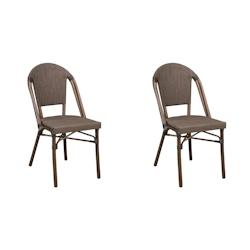 Resol garbar BISSETTI Chaise Intérieur, Extérieur Set 2 Gris - gris multi-matériau 20170_0