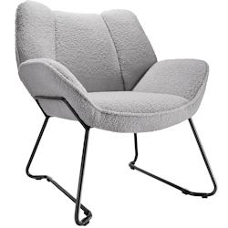 TecTake GmbH tectake Fauteuil KJELD bouclé rembourré avec une capacité de charge de 120 kg - gris clair -405621 - gris 405621_0