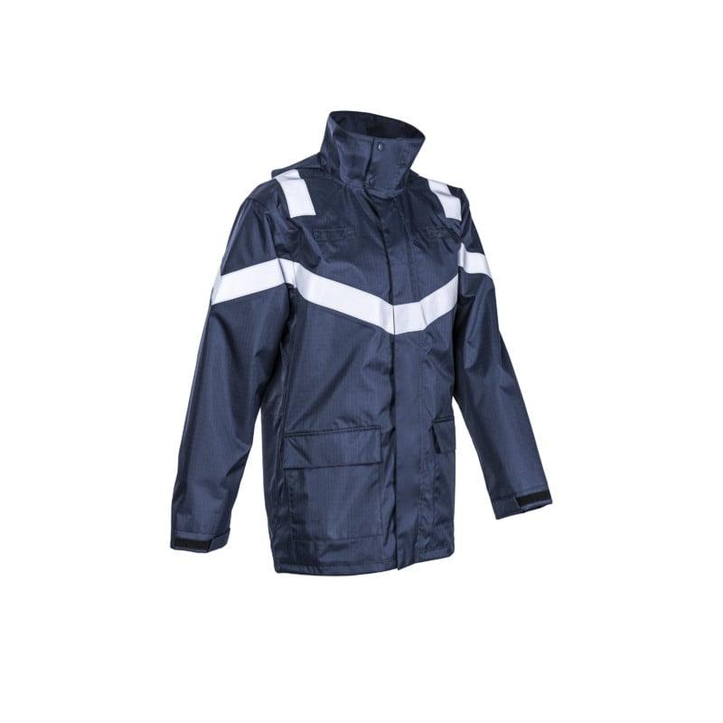 Parka de pluie FR - DAGDA - 100% PES 300D oxford enduit PU + 100% Coton FR 160g/m2 - Marine - COVERGUARD | 5DAG12_0