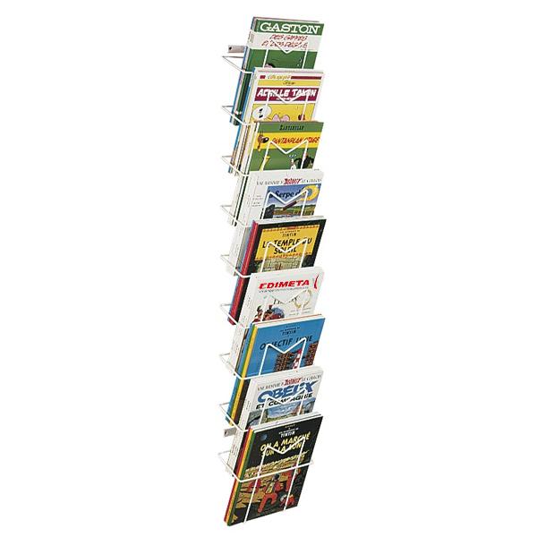 Présentoir mural métallique 9 cases A4 blanc - Réf : 0215V - Capacité de 4,5 cm par case_0