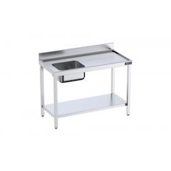 Distform Table de chef Inox avec bac à Gauche et étagère Gamme 700 Acier inoxydable2400x700 1000x700x850mm - 641094636913_0