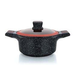 Cocotte avec revêtement  en Granit avec couvercle en verre 24cm  HGRSCAS24 usage non-intensif Herzberg - 5404035004333_0