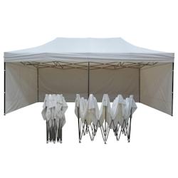 FRANCE BARNUMS Tente pliante 3x6m pack côtés - 4 murs - acier 31mm/polyester 320g - blanc - FRANCE-BARNUMS - blanc acier 140_0