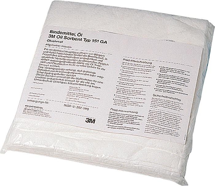 Absorbant d´hydrocarbures T 151GA longueur 45 cm largeur 45 cm 20 serviettes carton 3M_0