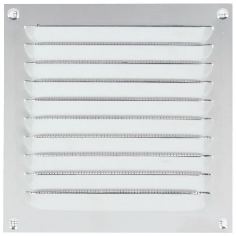 Grille d'aération estampée aluminium avec moustiquaire nylon 300 x 100 mm_0