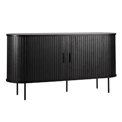 Oviala Business Buffet 2 portes en mélaminé et acier 140 cm noir - Oviala - noir Bois massif 112101_0