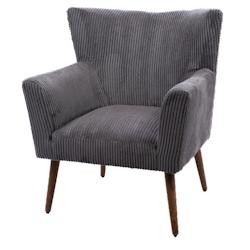 Fauteuil Olaf gris -  Autre Velours Amadeus 71.5x70.5 cm - gris 3520071910482_0