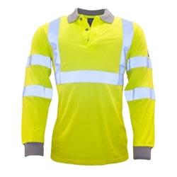 Portwest - Polo manches longues résistant à la flamme et antistatique HV Jaune Taille 3XL - XXXL 5036108207411_0