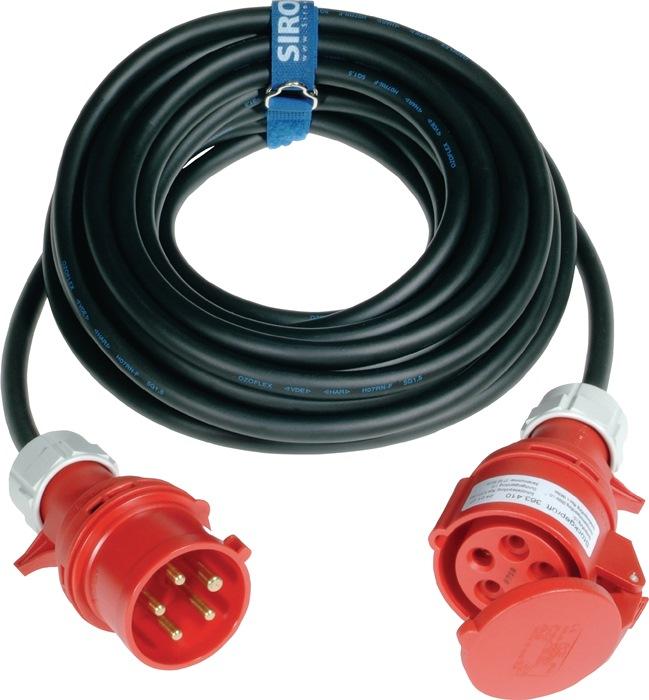 Rallonge CEE avec inverseur de phase 16 A 400 V 10 m H07RN-F 5 x 2,5 mm² noir IP44 Noir IP44 Jà„GER DIREKT_0