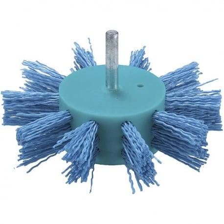 Brosse circulaire à fils nylon pour perceuses Ø 100mm, Grain 80, Ø queue  6mm, Qté 1 Makita